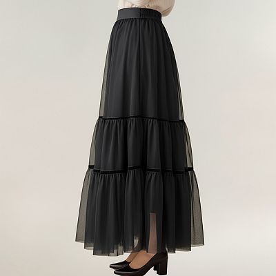knee length dresses for ladies When in Rome Pink Print Mesh Maxi Skirt - US 10 main image 1