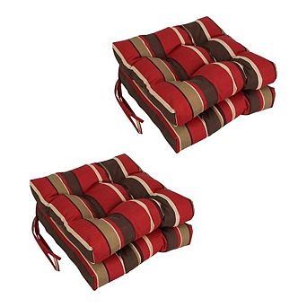 Blazing Needles,16-inch Spun Polyester Patterned Outdoor Square Tufted Chair Cushion