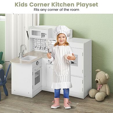 Kids Kitchen Playset Conor Kitchen Toy with Realistic Microwave and Oven Stove