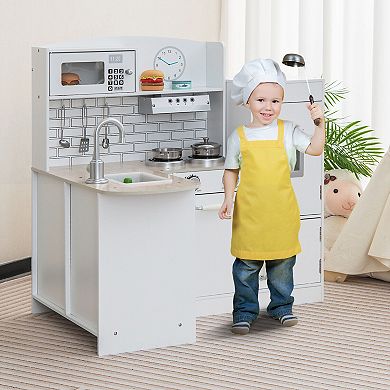 Kids Kitchen Playset Conor Kitchen Toy with Realistic Microwave and Oven Stove