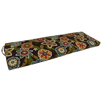 Blazing Needles,57-inch by 19-inch Patterned Outdoor Spun Polyester Bench Cushion