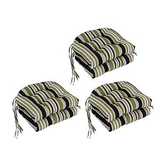 Blazing Needles,16-inch Spun Polyester Patterned Outdoor U-shaped Tufted Chair Cushion