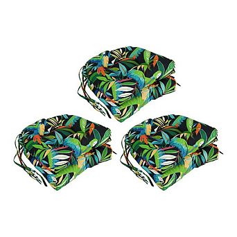 Blazing Needles,16-inch Spun Polyester Patterned Outdoor U-shaped Tufted Chair Cushion