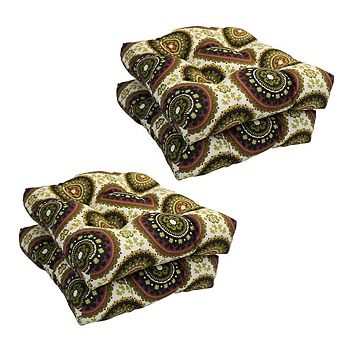 Blazing Needles,16-inch Spun Polyester Outdoor Square Tufted Chair Cushion