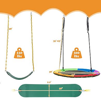 2 Pack Swing Seat Replacement and Saucer Tree Swing for Playsets Without Stand