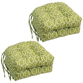 Blazing Needles,16-inch Spun Polyester Outdoor U-shaped Tufted Chair Cushion