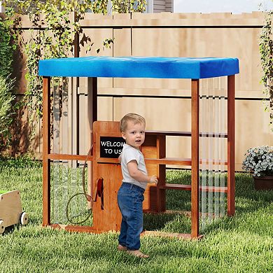 Kids Wooden Playhouse Gas Station Grocery Store With Chalkboards