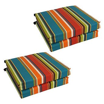 Blazing Needles,20-inch by 19-inch Patterned Outdoor Spun Polyester Chair Cushion