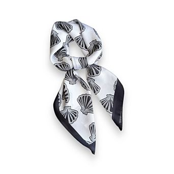 Luxury Satin Shell Print Scarf for Various Occasion 27×27 Inches