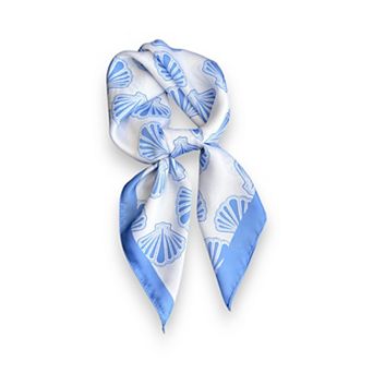 Luxury Satin Shell Print Scarf for Various Occasion 27×27 Inches