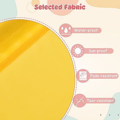 Orange Kids Climbing Dome with Slide and Cushion for Garden or Yard