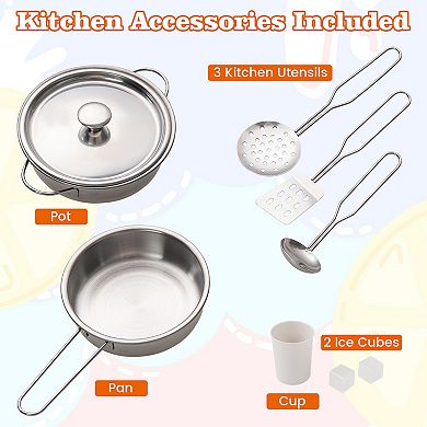 Pretend Play Kitchen for Kids Aged 3+ with Real Sounds and Lights