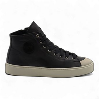 Women's Leather High Top Sneakers with Convenient Side Zipper (August Style)