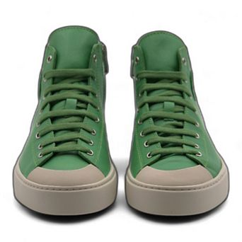 Women's Leather High Top Sneakers with Convenient Side Zipper (August Style)