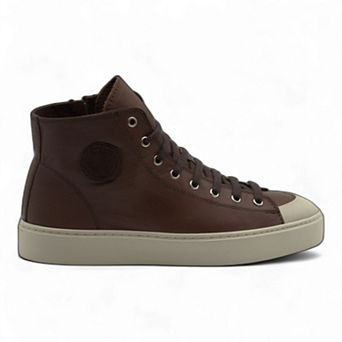 Women's Leather High Top Sneakers with Convenient Side Zipper (August Style)
