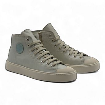Women's Leather High Top Sneakers with Convenient Side Zipper (August Style)