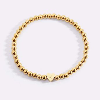 Beaded Bracelet with Heart Initial