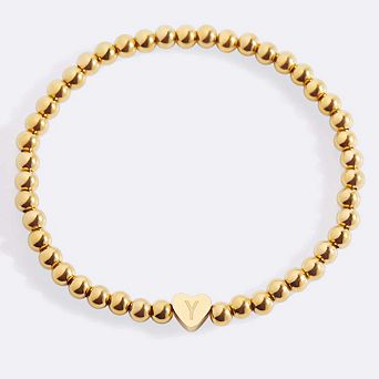 Beaded Bracelet with Heart Initial