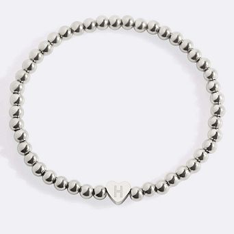 Beaded Bracelet with Heart Initial