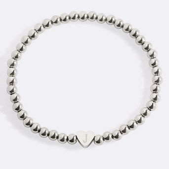 Beaded Bracelet with Heart Initial