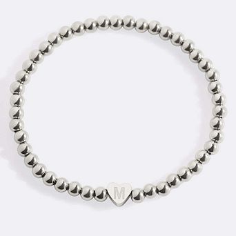 Beaded Bracelet with Heart Initial