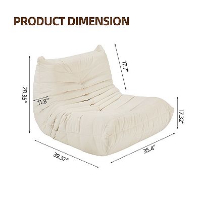 Comfort Bean Bag Lounger Chair with High-Density Foam for Adults, No Assembly Required