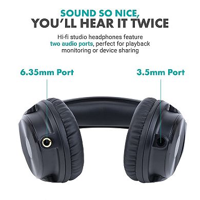 Movo MH-100 Hi-Fi Studio Headphones with Microphone