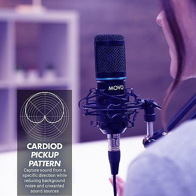 Movo PodPak Podcast Equipment Bundle with Microphone, Boom Arm, and Pop Filter
