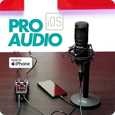 Movo iPhone Podcast Equipment Bundle - Compatible with iPhone, iPad, iOS (Lightning)