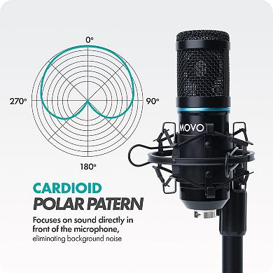 Movo iPhone Podcast Equipment Bundle - Compatible with iPhone, iPad, iOS (Lightning)