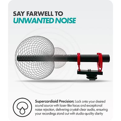 Movo X3-II 11-inch XLR Supercardioid Shotgun Condenser Microphone for Camera