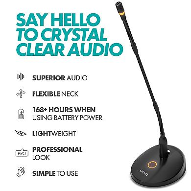 Movo GM-9 XLR Gooseneck Microphone with Interface with XLR Output
