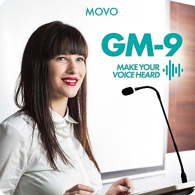 Movo GM-9 XLR Gooseneck Microphone with Interface with XLR Output
