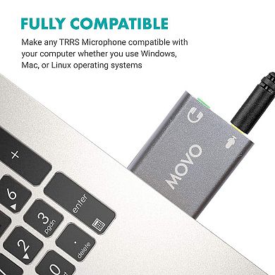Movo USB-AC1 TRRS Mic. to USB 2.0 Sound Card Adapter