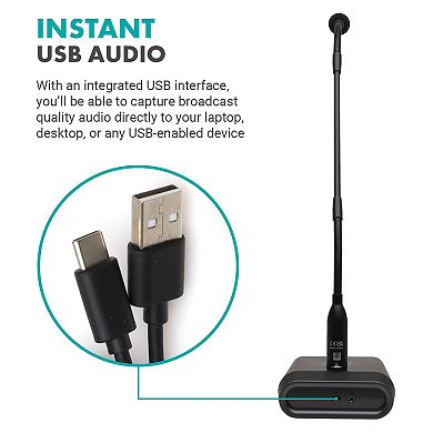 Movo GM-5 USB Gooseneck Microphone for Computers