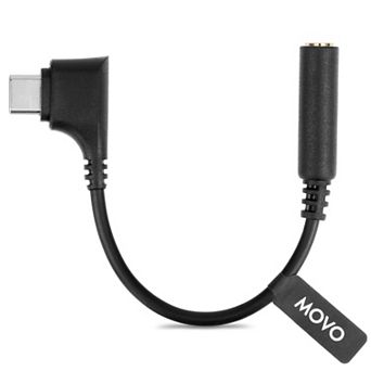 Movo UCMA-3 Female 3.5mm TRRS to USB-C Right Angle Mic. Cable
