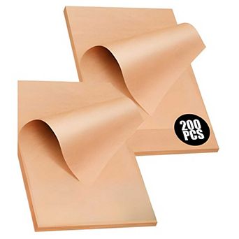 200 pc Unbleached Parchment Sheets Precut Nonstick Paper for Baking Cooking