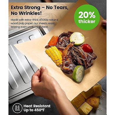 200 Pcs Unbleached Parchment Sheets Precut Nonstick Paper for Baking Cooking