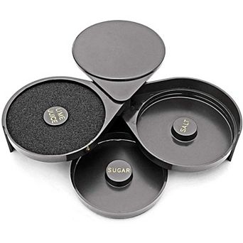 3 tier Glass Rimmer Set for Cocktails, Margarita Salt and Spice Container