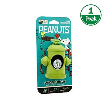 The Original Poop Bags® Peanuts Snoopy Leash Dispenser with 15 Pet Waste Bags