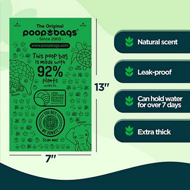 The Original Poop Bags® 60 Count (4 Rolls) Pet Waste Bags