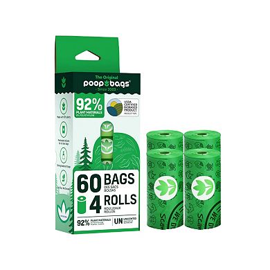 The Original Poop Bags® 60 Count (4 Rolls) Pet Waste Bags
