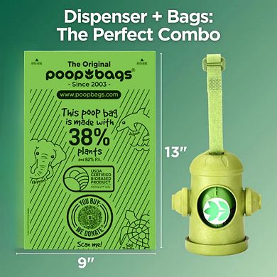 The Original Poop Bags The Original Poop Bags® Hydrant Dispenser with 15 Poop Bags & Two Packs 120 Poop Bags (255 bags)