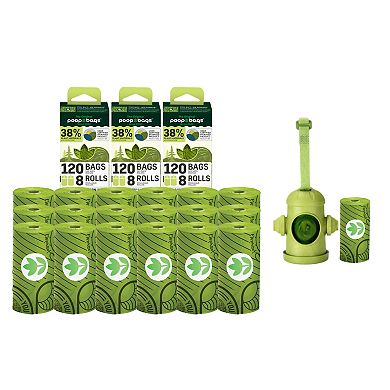 The Original Poop Bags The Original Poop Bags® Hydrant Dispenser with 15 Poop Bags & Two Packs 120 Poop Bags (255 bags)