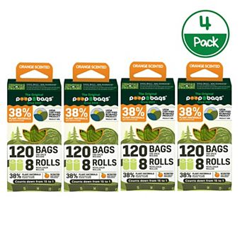 The Original Poop Bags® 4-Pack of 120 Count Countdown® Orange Scent Pet Waste Bags (480 bags)