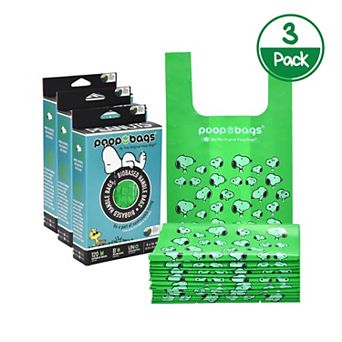 The Original Poop Bags® Peanuts Snoopy 3-Pack of 120 Count Handle Tie Pet Waste Bags (360 Bags)