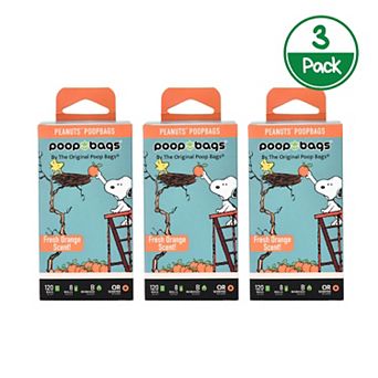 The Original Poop Bags® 3-Pack Peanuts Snoopy 120 Count Orange Scented Pet Waste Bags (360 Bags)