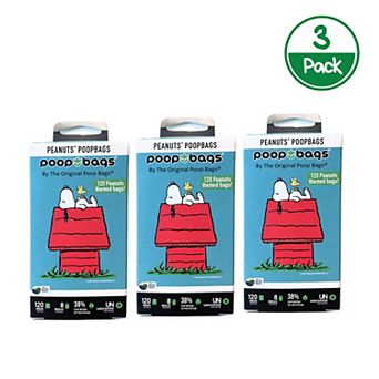 The Original Poop Bags® 3-Pack Peanuts Snoopy 120 Count Unscented Pet Waste Bags (360 Bags)