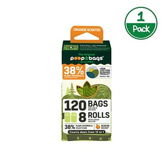 The Original Poop Bags® 120 Count (8 Rolls) Orange Scented Countdown® Pet Waste Bags