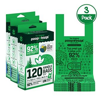 The Original Poop Bags® 120 Count Handle Tie Pet Waste Bags 3-Pack (360 Bags)